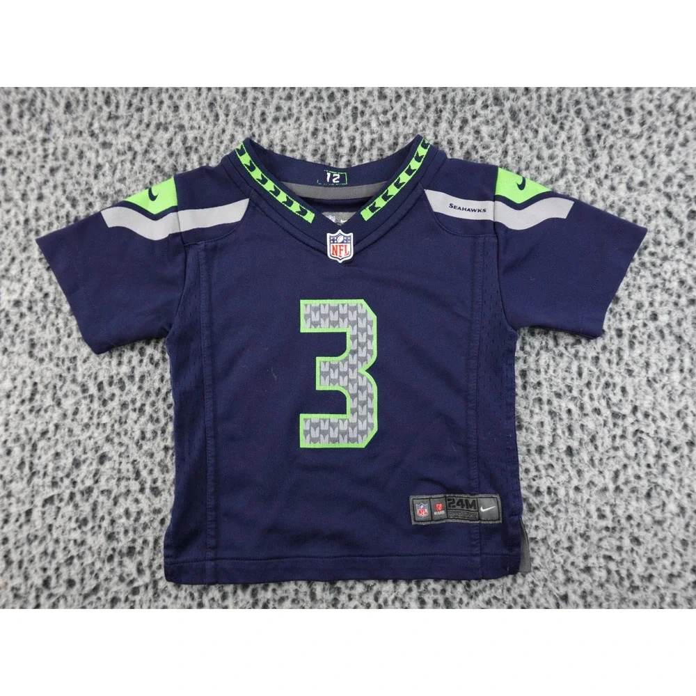 Nike Seattle‎ Seahawks Russell Wilson 3 Football Jersey Toddler 24M Navy Blue
